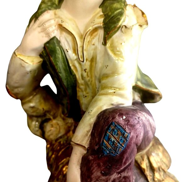 Antique Vtg Italian Girl Boy Victorian Peasant Children Capodimonte BENACCHIO 2 - Picture 10 of 16